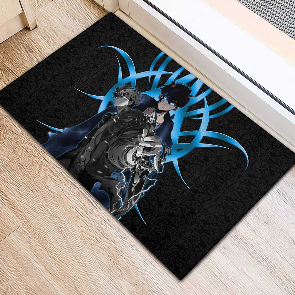 Sung Jin Woo Solo Leveling Rubber Doormat Neon Shadowcore Anime Style
