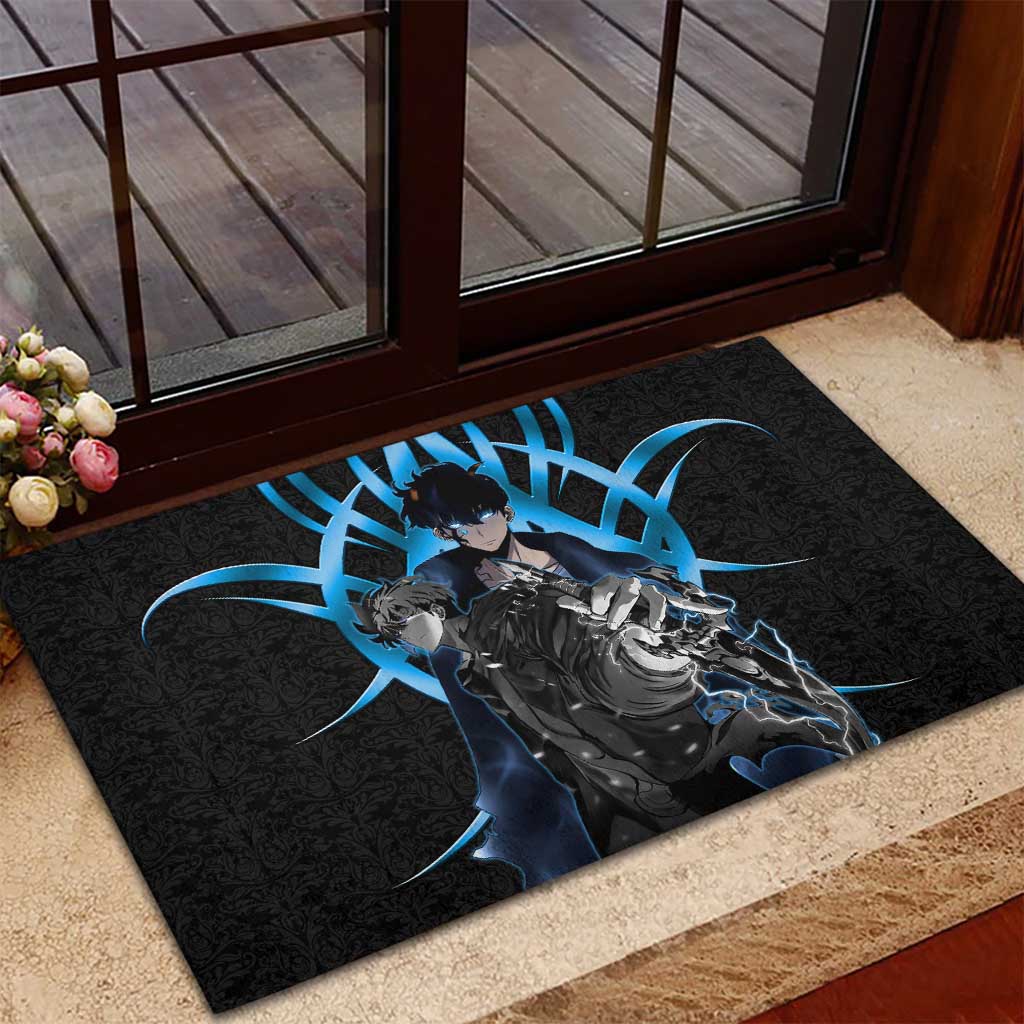 Sung Jin Woo Solo Leveling Rubber Doormat Neon Shadowcore Anime Style