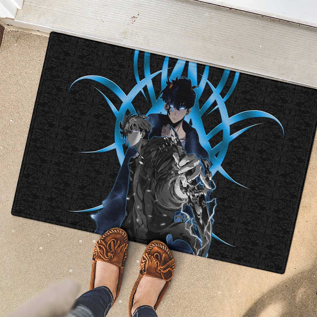 Sung Jin Woo Solo Leveling Rubber Doormat Neon Shadowcore Anime Style