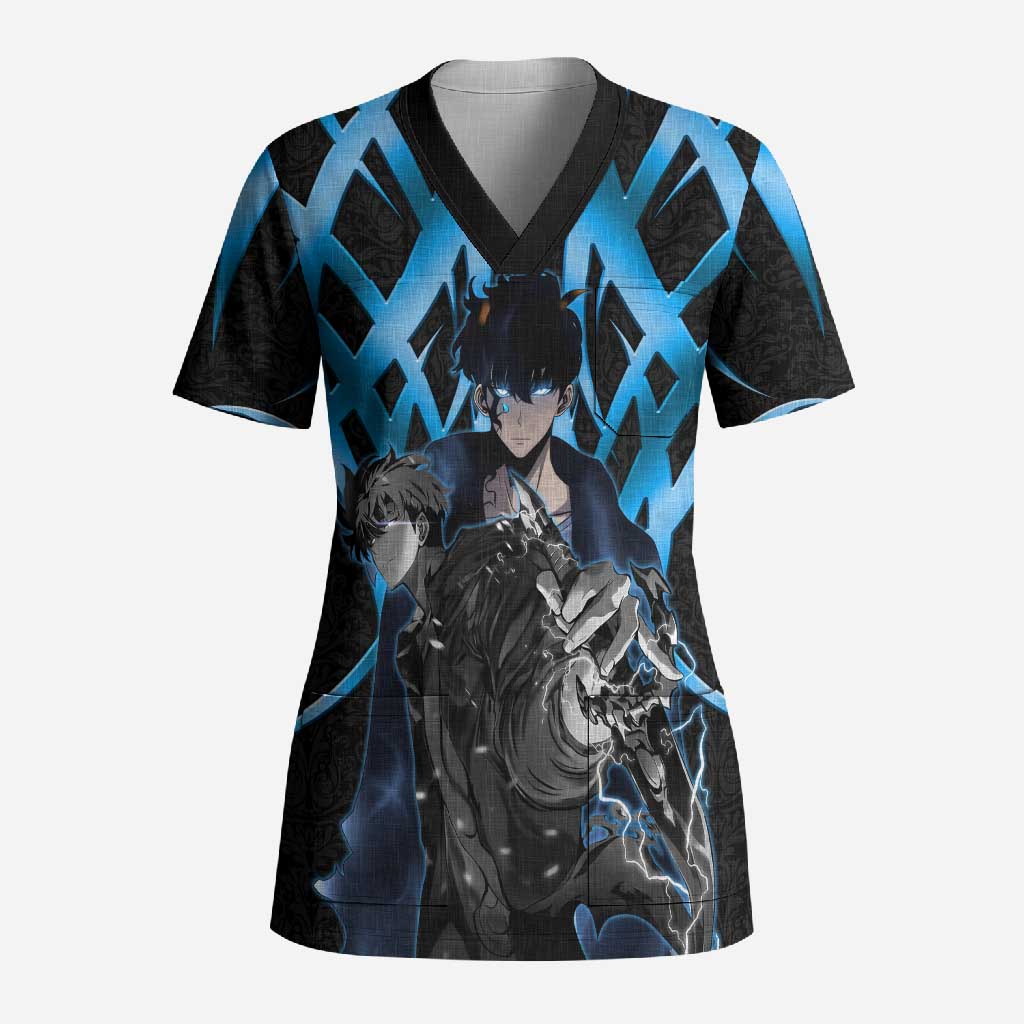 Sung Jin Woo Solo Leveling Scrub Top Neon Shadowcore Anime Style