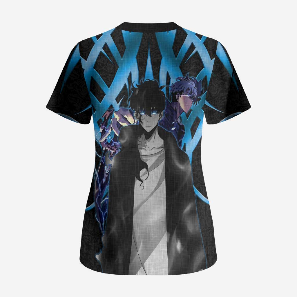 Sung Jin Woo Solo Leveling Scrub Top Neon Shadowcore Anime Style