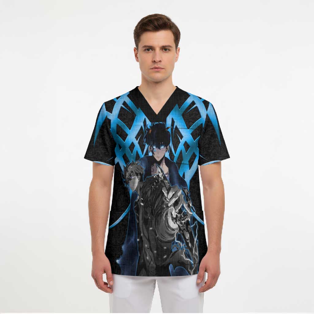 Sung Jin Woo Solo Leveling Scrub Top Neon Shadowcore Anime Style