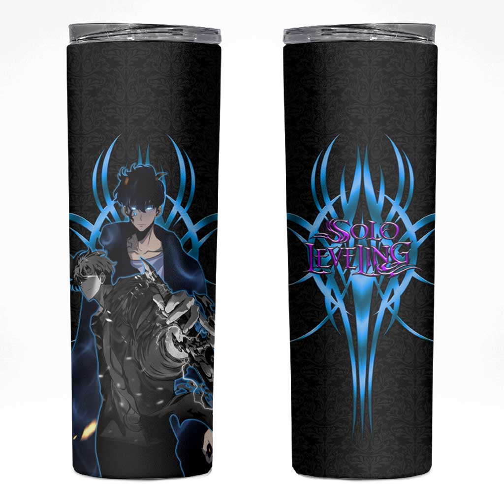 Sung Jin Woo Solo Leveling Skinny Tumbler Neon Shadowcore Anime Style