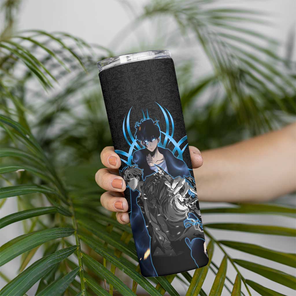 Sung Jin Woo Solo Leveling Skinny Tumbler Neon Shadowcore Anime Style