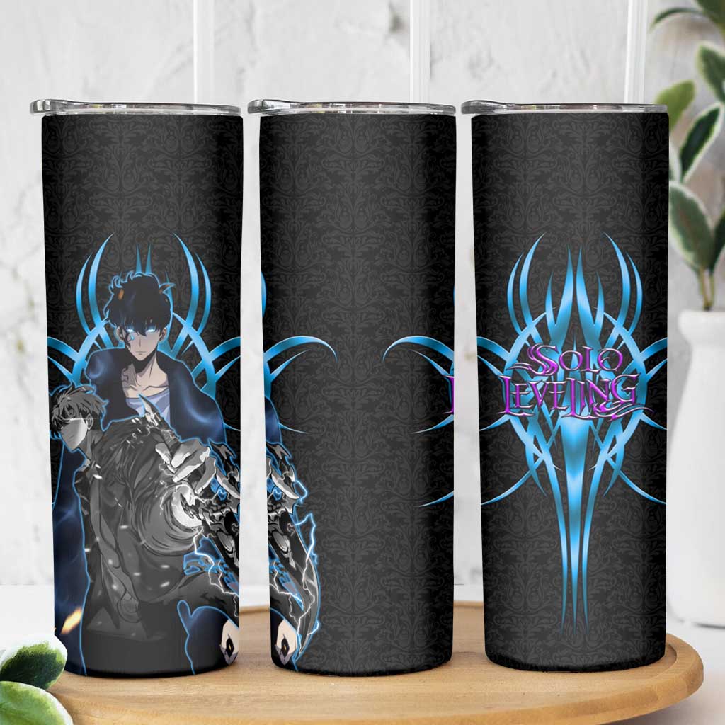 Sung Jin Woo Solo Leveling Skinny Tumbler Neon Shadowcore Anime Style