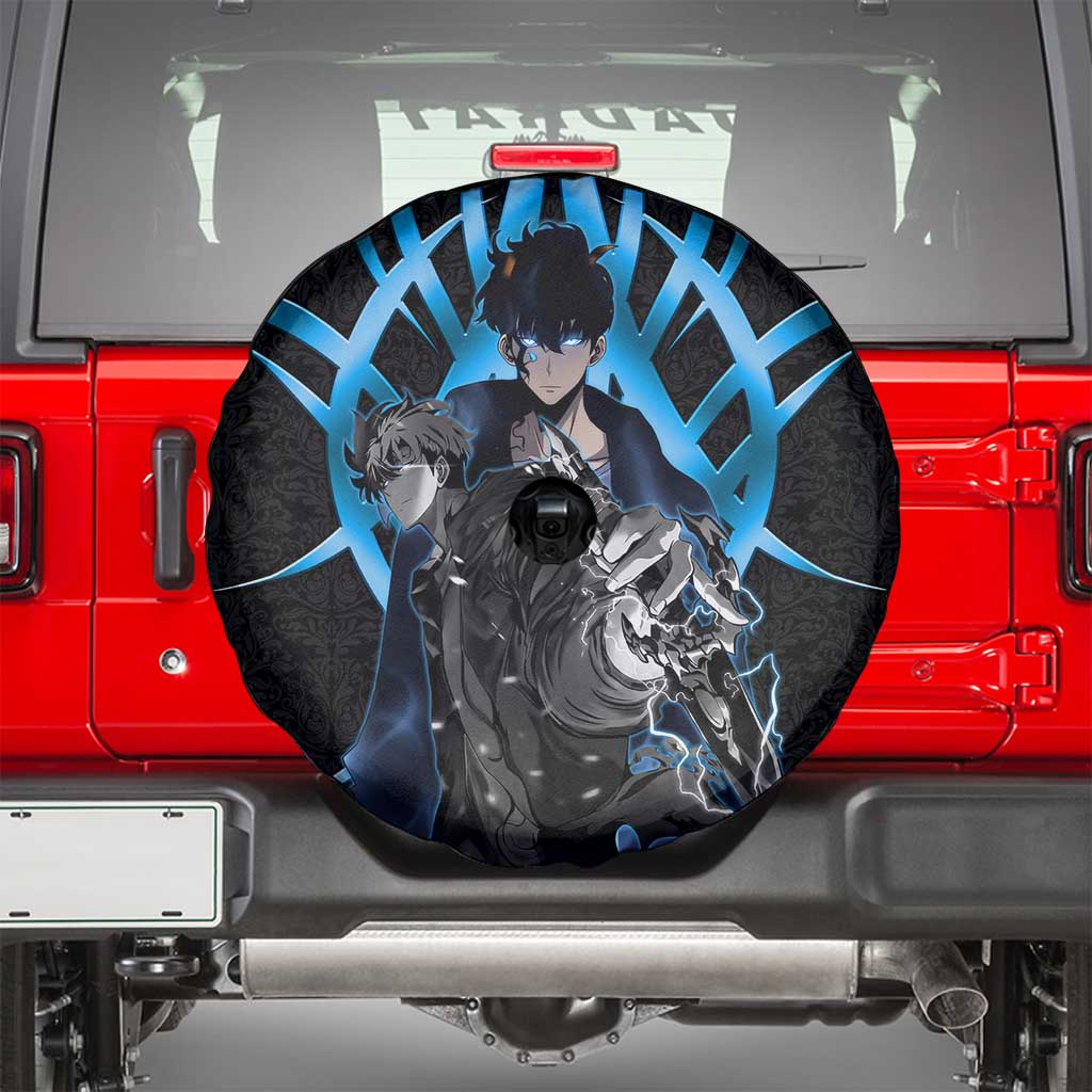 Sung Jin Woo Solo Leveling Spare Tire Cover Neon Shadowcore Anime Style