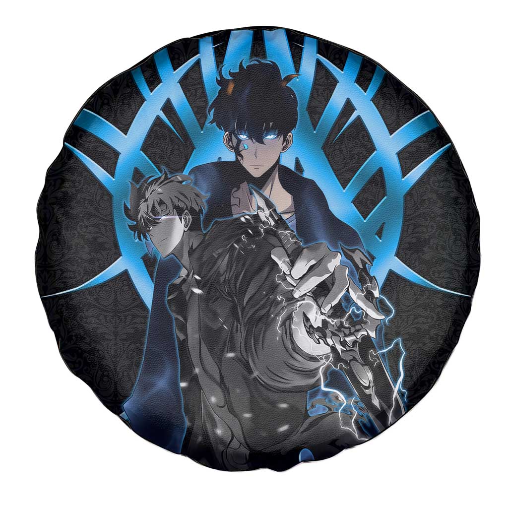 Sung Jin Woo Solo Leveling Spare Tire Cover Neon Shadowcore Anime Style