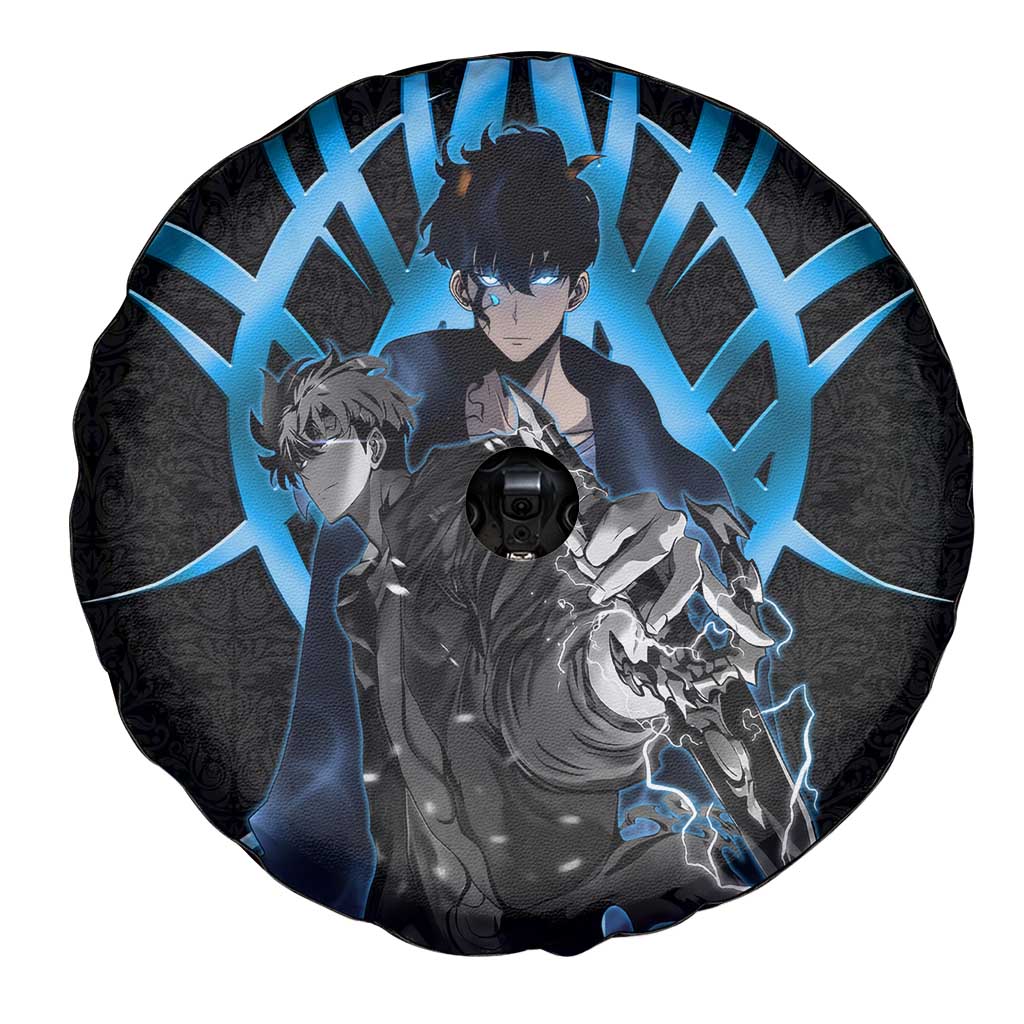 Sung Jin Woo Solo Leveling Spare Tire Cover Neon Shadowcore Anime Style
