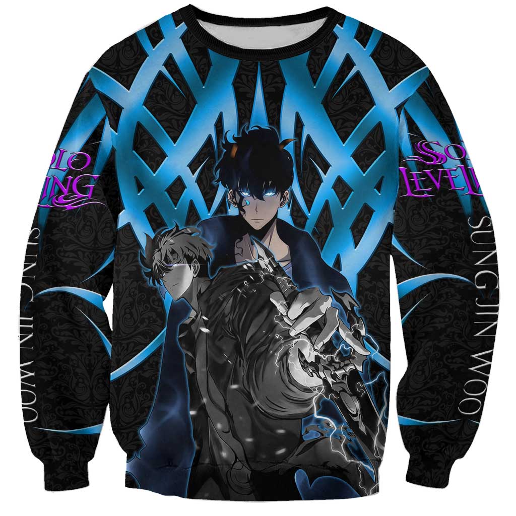 Sung Jin Woo Solo Leveling Sweatshirt Neon Shadowcore Anime Style