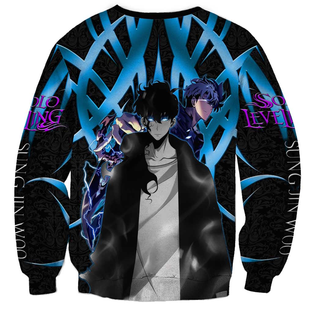 Sung Jin Woo Solo Leveling Sweatshirt Neon Shadowcore Anime Style