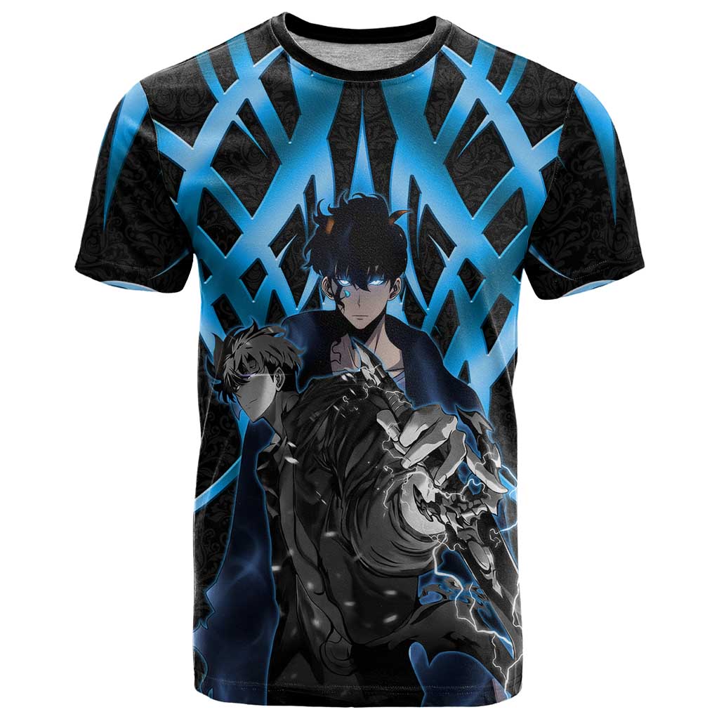Sung Jin Woo Solo Leveling T Shirt Neon Shadowcore Anime Style