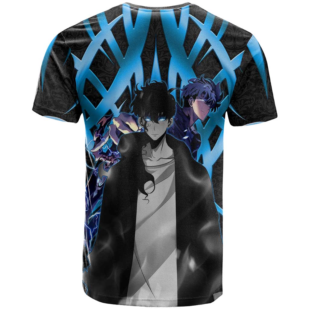 Sung Jin Woo Solo Leveling T Shirt Neon Shadowcore Anime Style