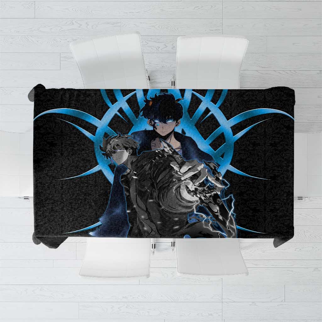 Sung Jin Woo Solo Leveling Tablecloth Neon Shadowcore Anime Style