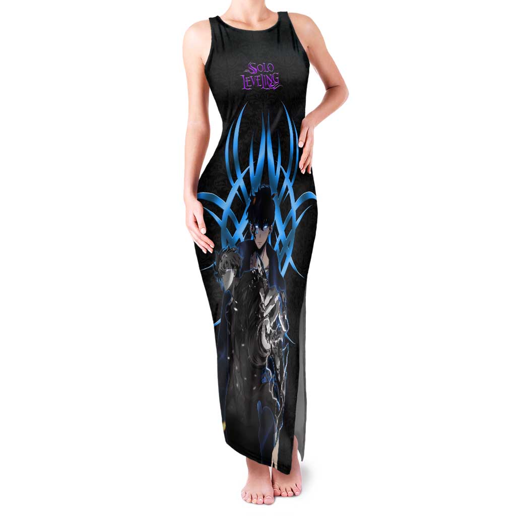 Sung Jin Woo Solo Leveling Tank Maxi Dress Neon Shadowcore Anime Style