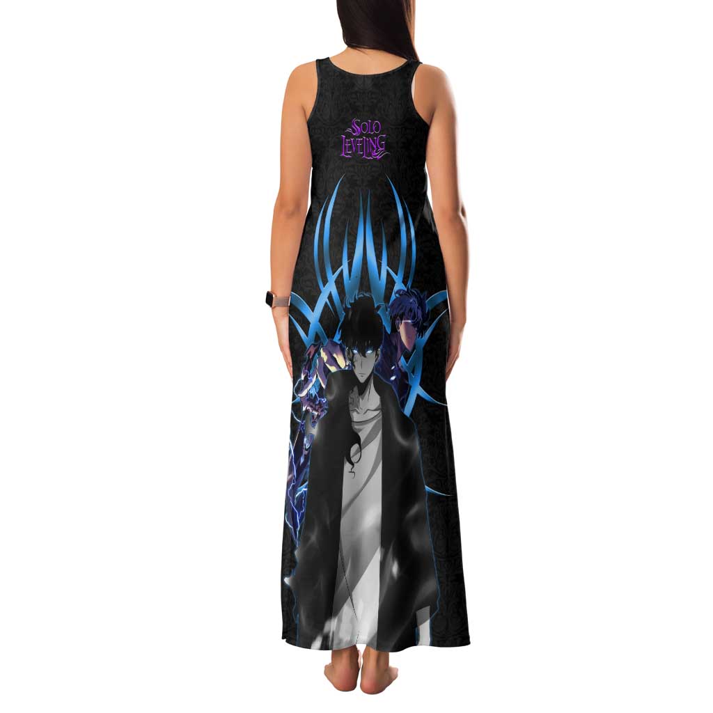 Sung Jin Woo Solo Leveling Tank Maxi Dress Neon Shadowcore Anime Style