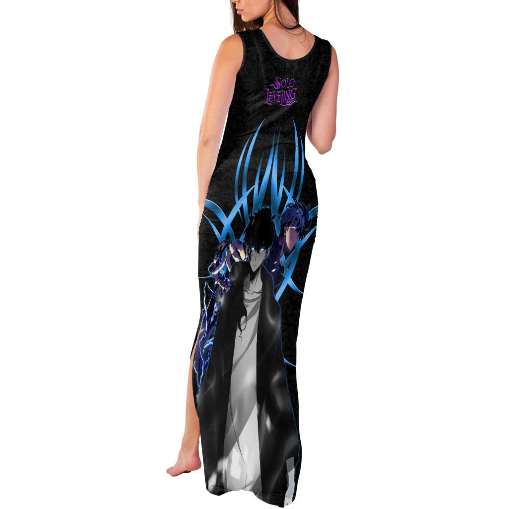 Sung Jin Woo Solo Leveling Tank Maxi Dress Neon Shadowcore Anime Style