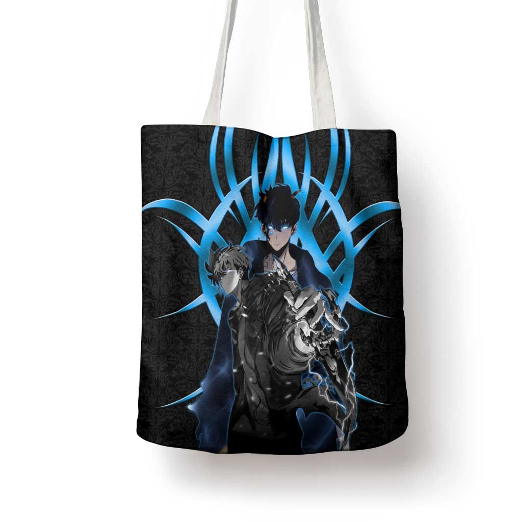 Sung Jin Woo Solo Leveling Tote Bag Neon Shadowcore Anime Style