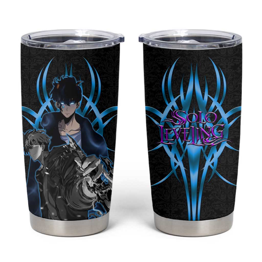 Sung Jin Woo Solo Leveling Tumbler Cup Neon Shadowcore Anime Style