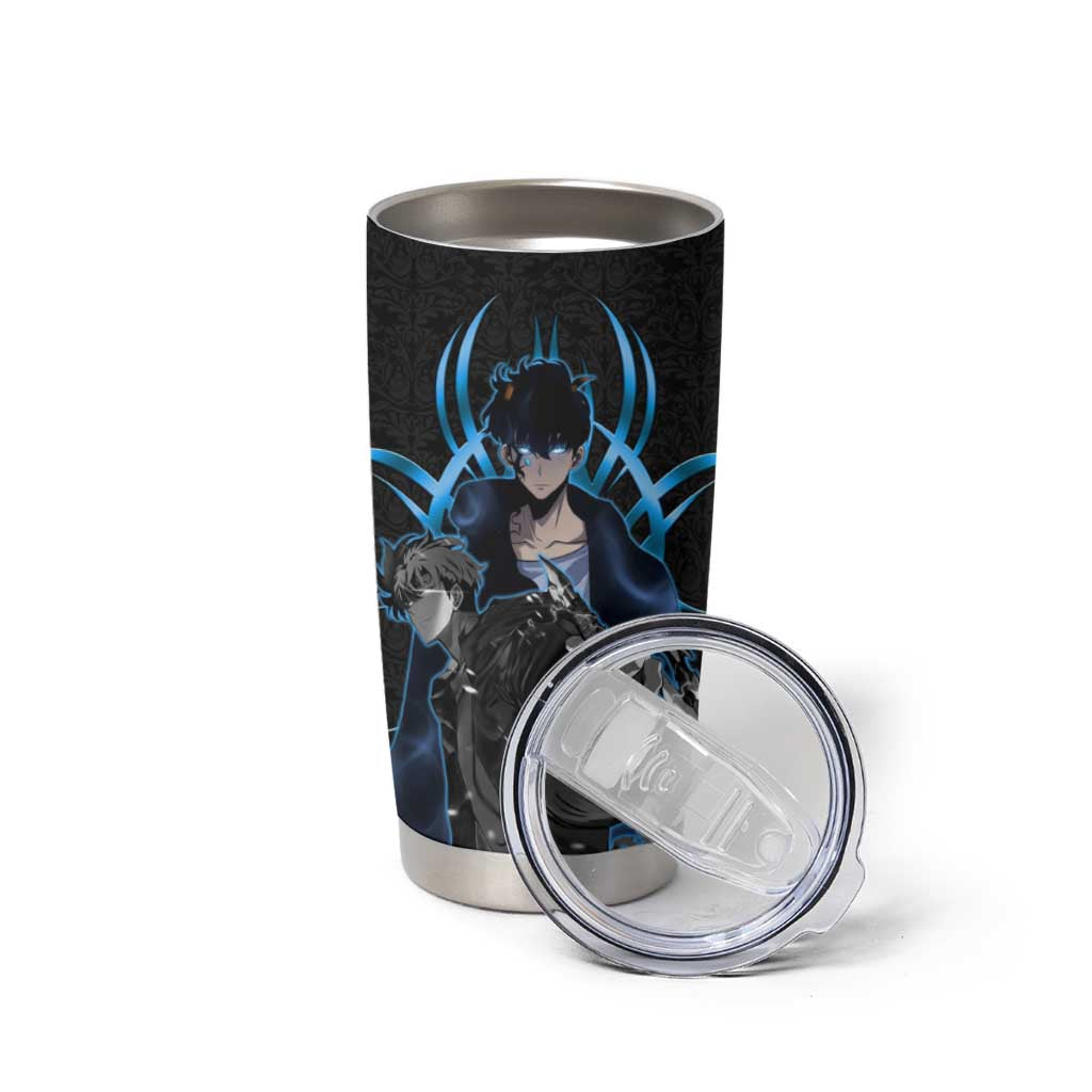 Sung Jin Woo Solo Leveling Tumbler Cup Neon Shadowcore Anime Style