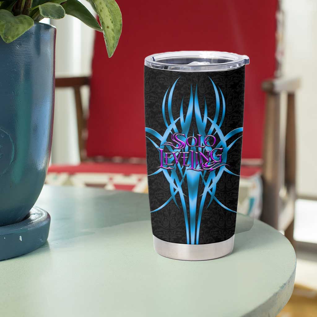 Sung Jin Woo Solo Leveling Tumbler Cup Neon Shadowcore Anime Style
