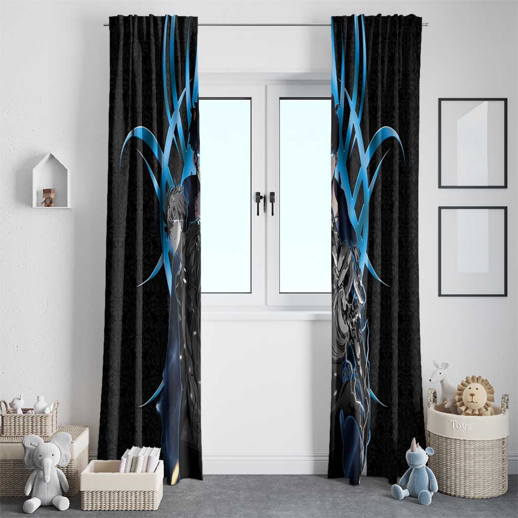 Sung Jin Woo Solo Leveling Window Curtain Neon Shadowcore Anime Style