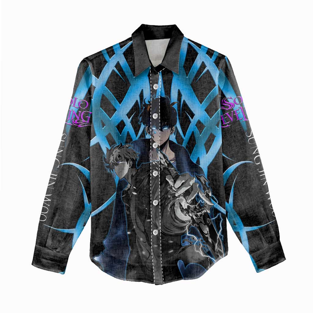 Sung Jin Woo Solo Leveling Women Casual Shirt Neon Shadowcore Anime Style