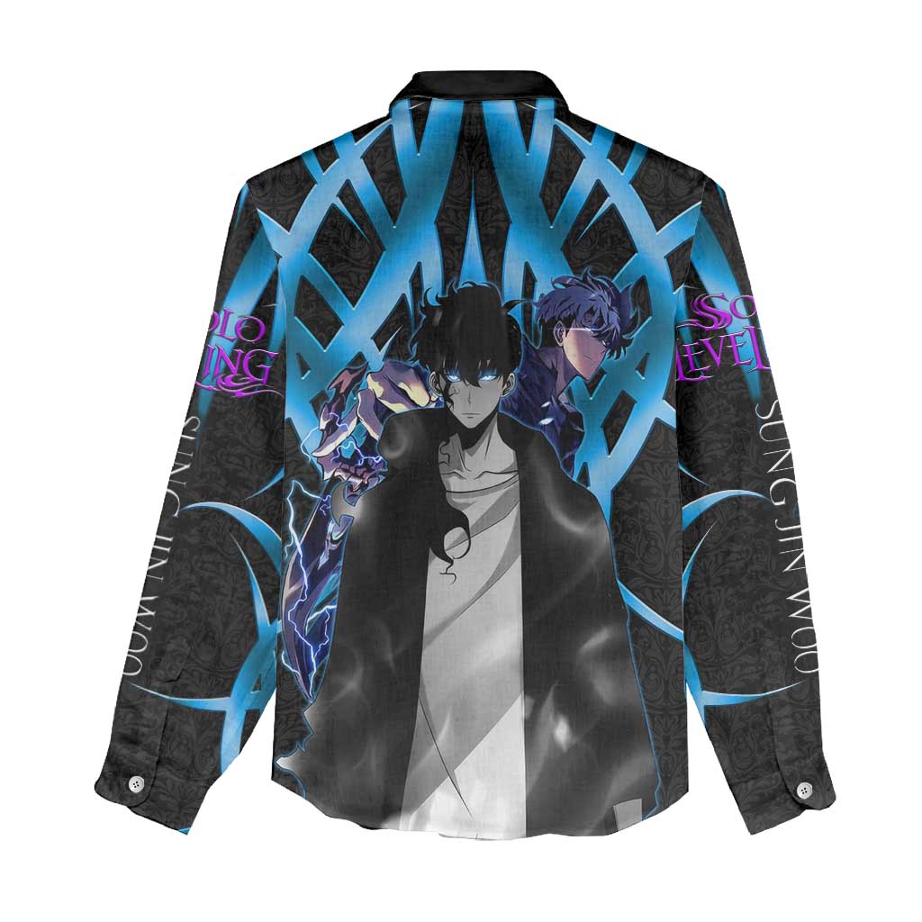 Sung Jin Woo Solo Leveling Women Casual Shirt Neon Shadowcore Anime Style