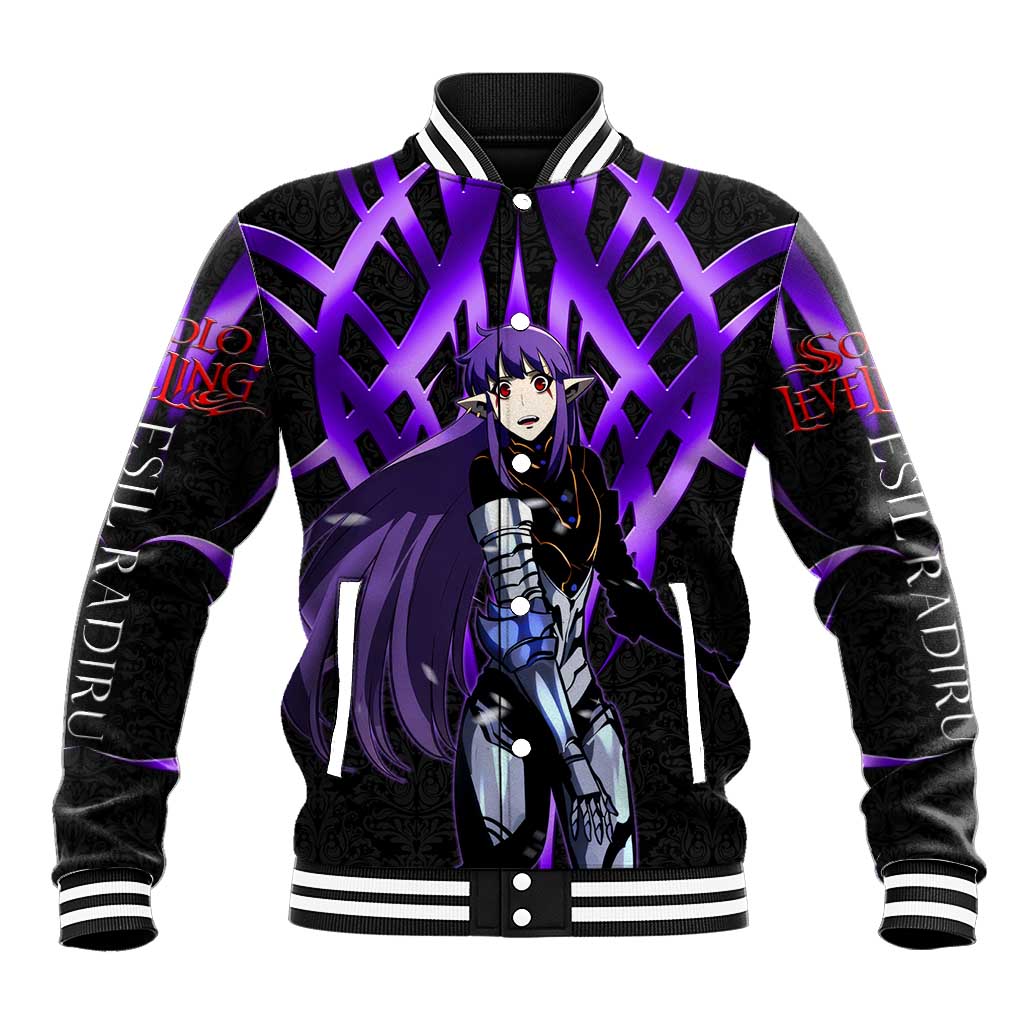 Esil Radiru Solo Leveling Baseball Jacket Cyber Gothic Anime Style