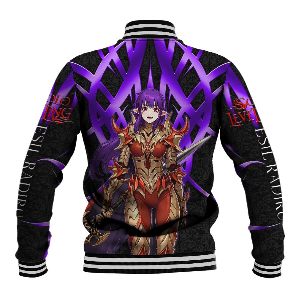 Esil Radiru Solo Leveling Baseball Jacket Cyber Gothic Anime Style