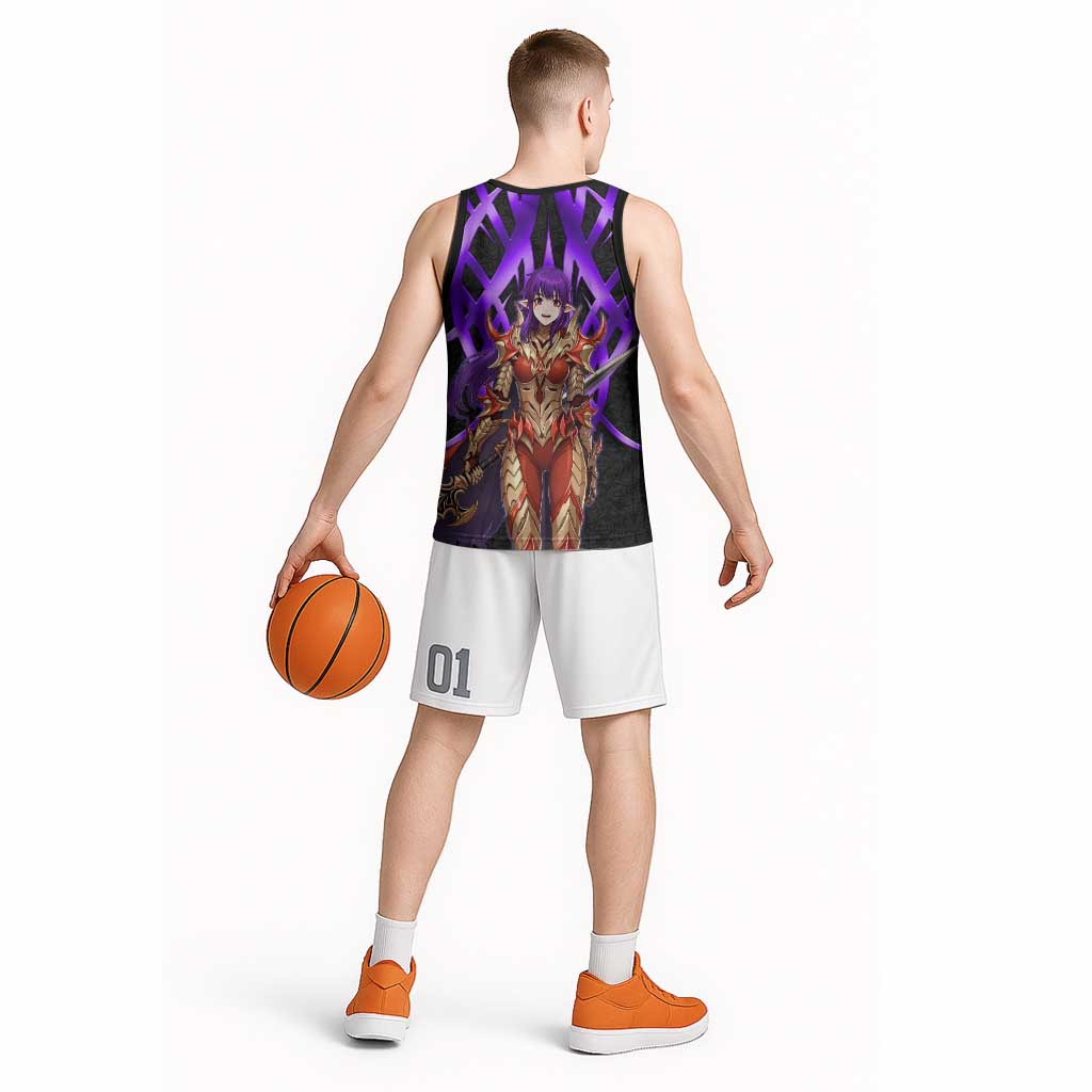 Esil Radiru Solo Leveling Basketball Jersey Cyber Gothic Anime Style