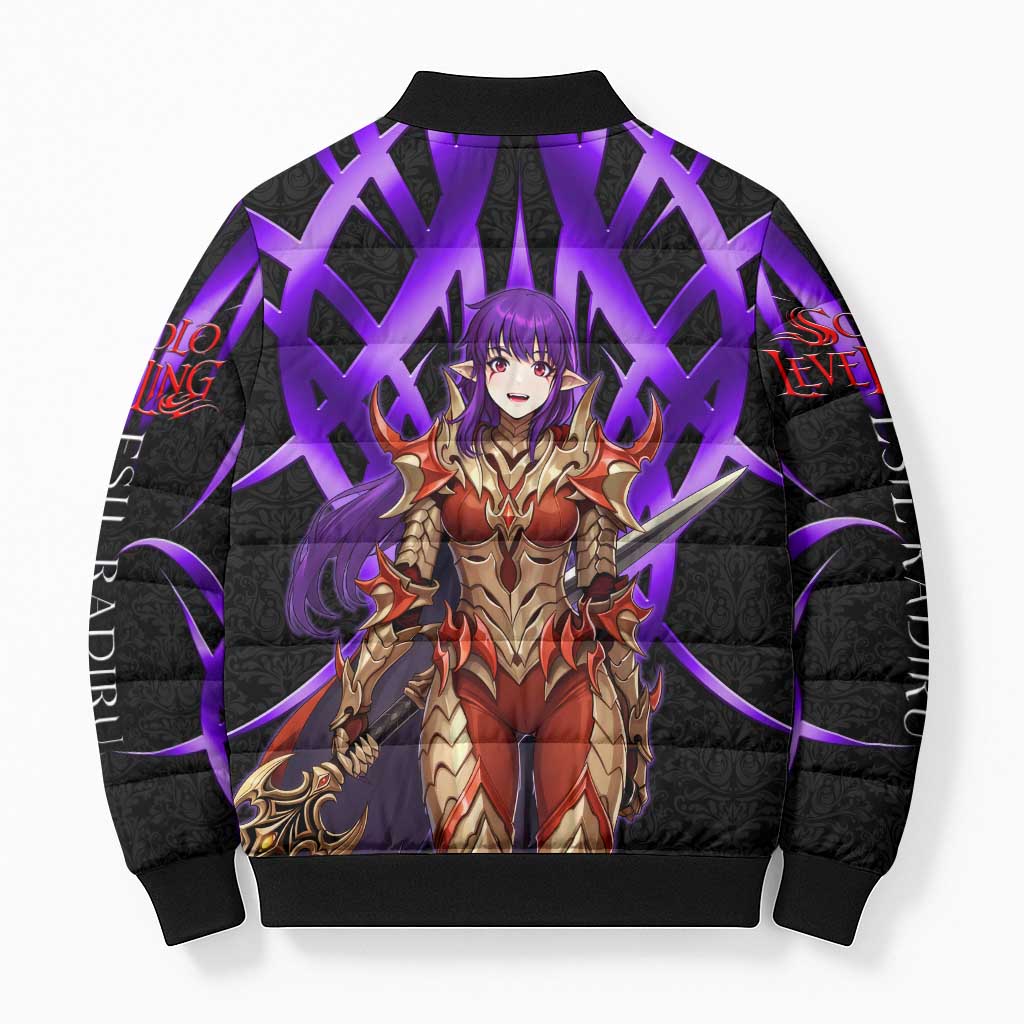Esil Radiru Solo Leveling Bomber Puffer Jacket Cyber Gothic Anime Style