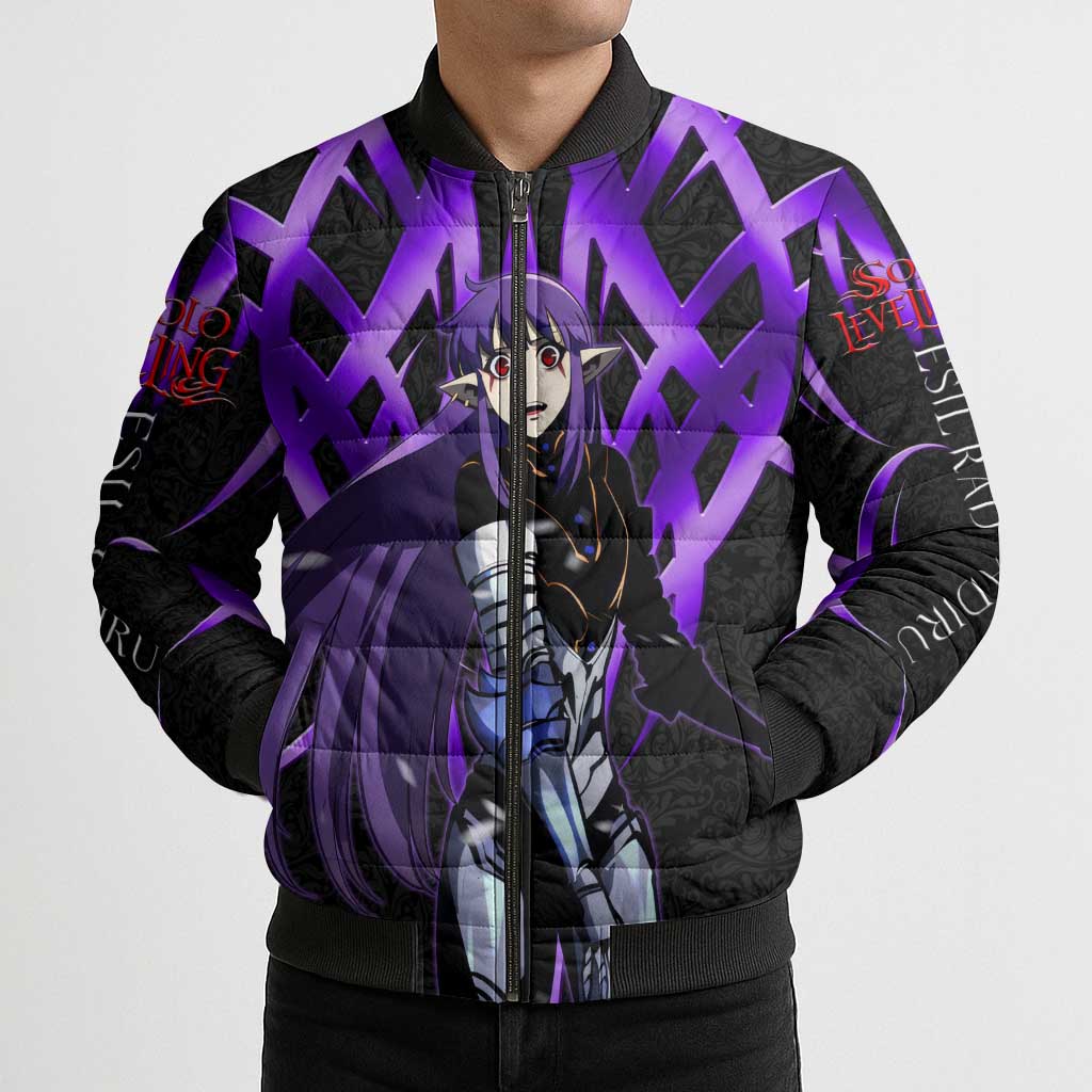 Esil Radiru Solo Leveling Bomber Puffer Jacket Cyber Gothic Anime Style