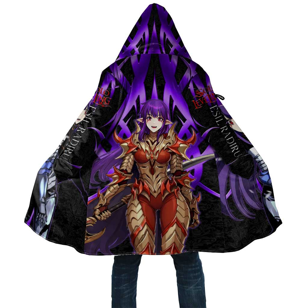 Esil Radiru Solo Leveling Cloak Cyber Gothic Anime Style