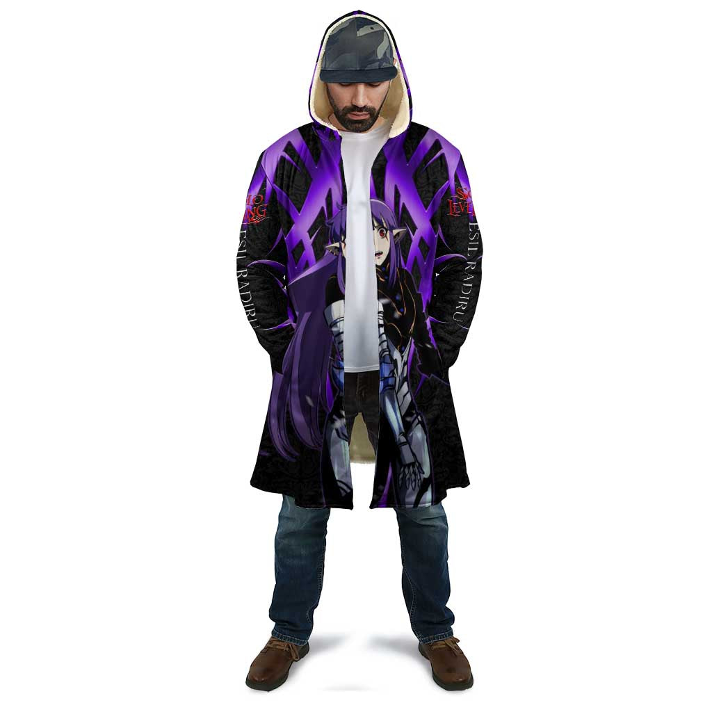 Esil Radiru Solo Leveling Cloak Cyber Gothic Anime Style