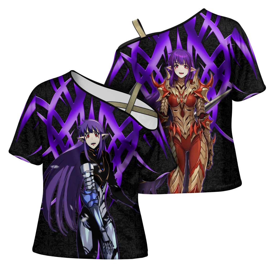 Esil Radiru Solo Leveling Cross Shoulder Shirt Cyber Gothic Anime Style
