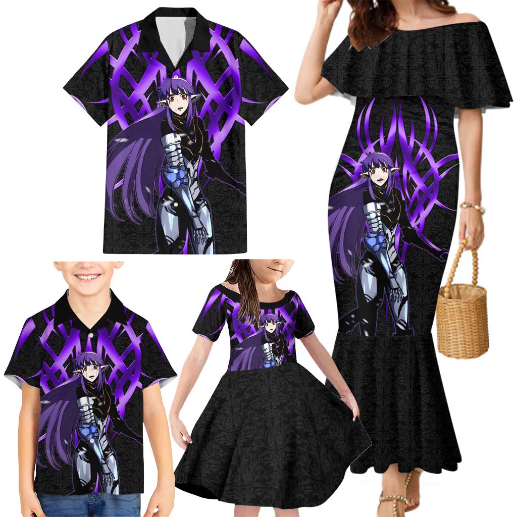Esil Radiru Solo Leveling Family Matching Mermaid Dress and Hawaiian Shirt Cyber Gothic Anime Style