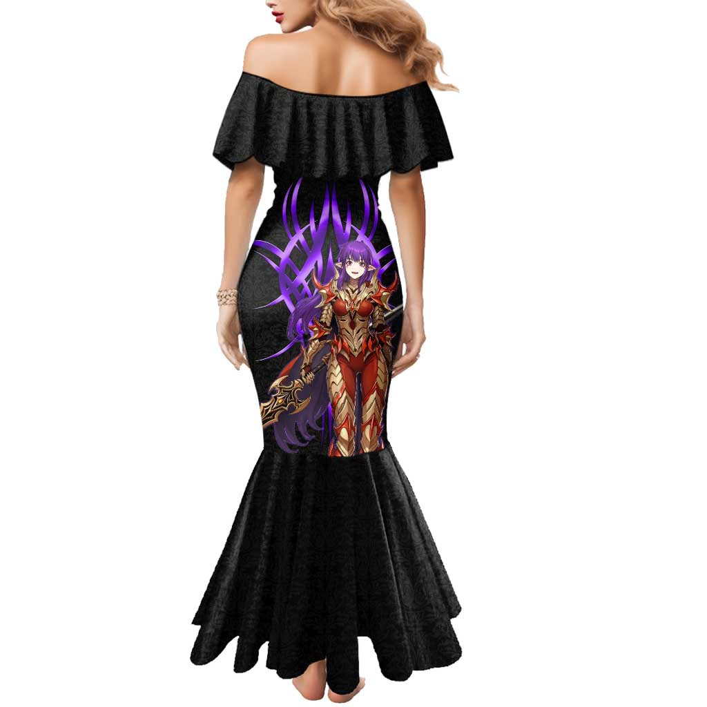 Esil Radiru Solo Leveling Family Matching Mermaid Dress and Hawaiian Shirt Cyber Gothic Anime Style