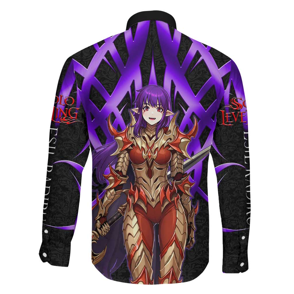 Esil Radiru Solo Leveling Family Matching Off Shoulder Maxi Dress and Hawaiian Shirt Cyber Gothic Anime Style
