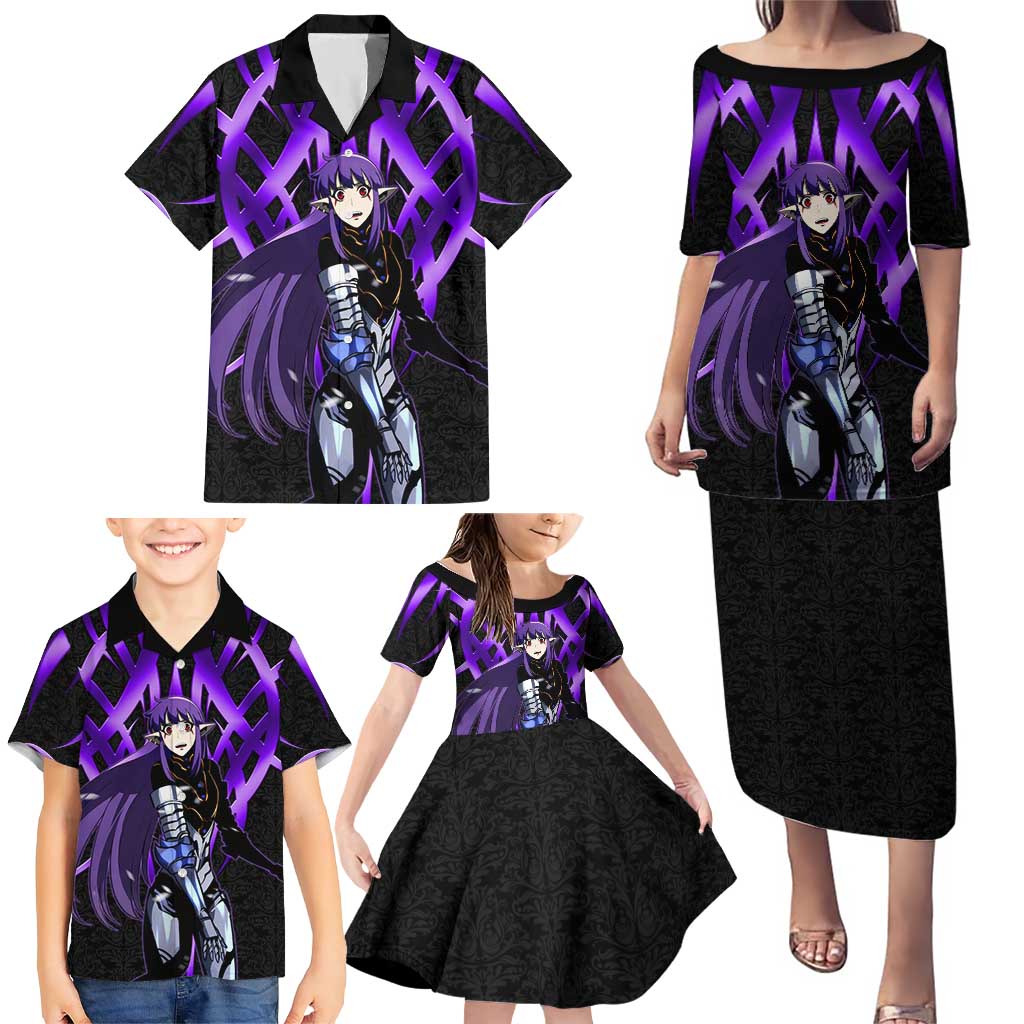 Esil Radiru Solo Leveling Family Matching Puletasi and Hawaiian Shirt Cyber Gothic Anime Style