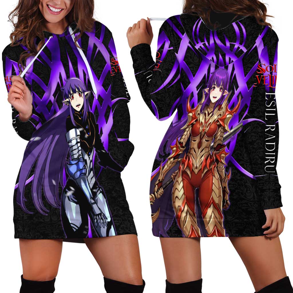 Esil Radiru Solo Leveling Hoodie Dress Cyber Gothic Anime Style