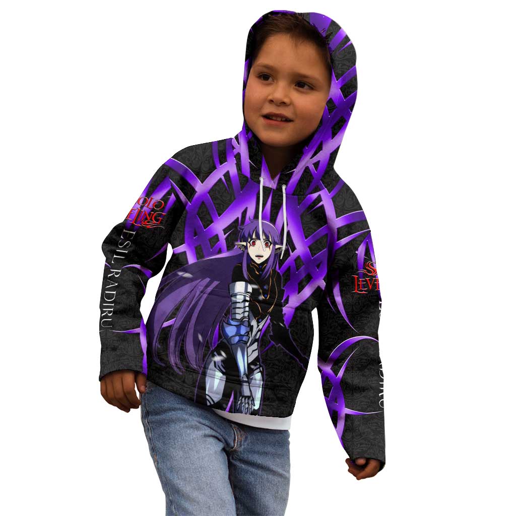 Esil Radiru Solo Leveling Kid Hoodie Cyber Gothic Anime Style