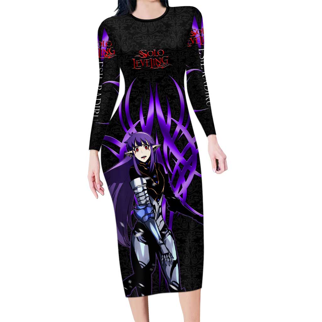 Esil Radiru Solo Leveling Long Sleeve Bodycon Dress Cyber Gothic Anime Style