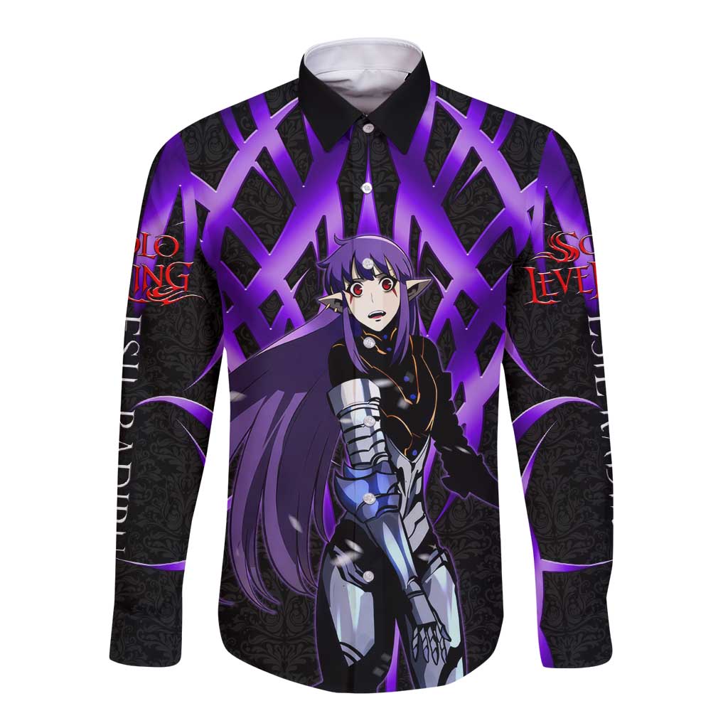 Esil Radiru Solo Leveling Long Sleeve Button Shirt Cyber Gothic Anime Style