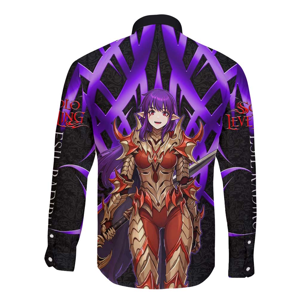 Esil Radiru Solo Leveling Long Sleeve Button Shirt Cyber Gothic Anime Style