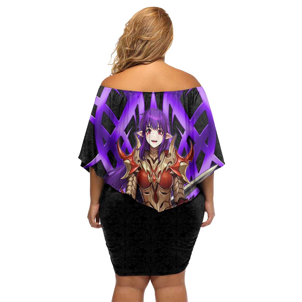 Esil Radiru Solo Leveling Off Shoulder Short Dress Cyber Gothic Anime Style