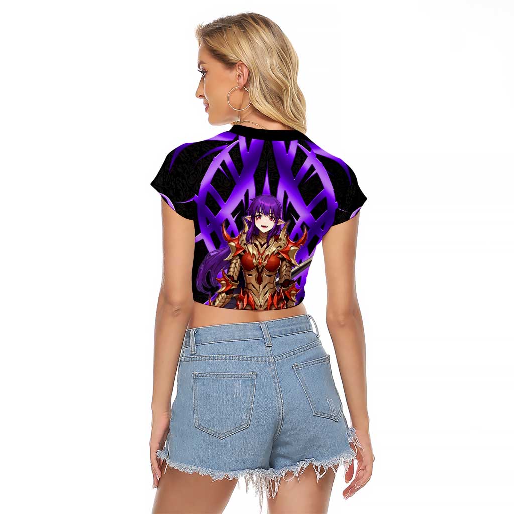 Esil Radiru Solo Leveling Raglan Cropped T Shirt Cyber Gothic Anime Style