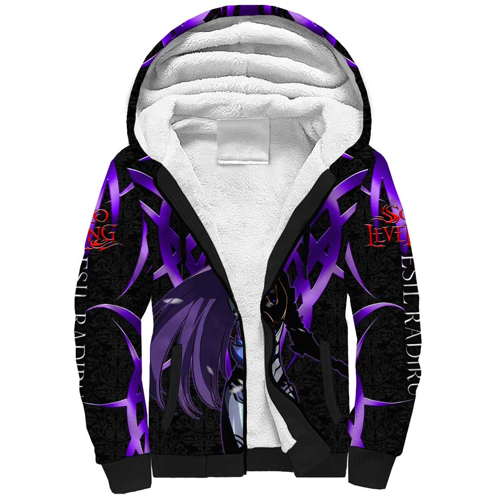 Esil Radiru Solo Leveling Sherpa Hoodie Cyber Gothic Anime Style