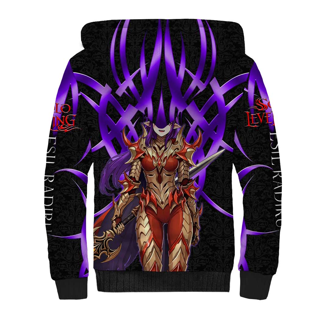 Esil Radiru Solo Leveling Sherpa Hoodie Cyber Gothic Anime Style