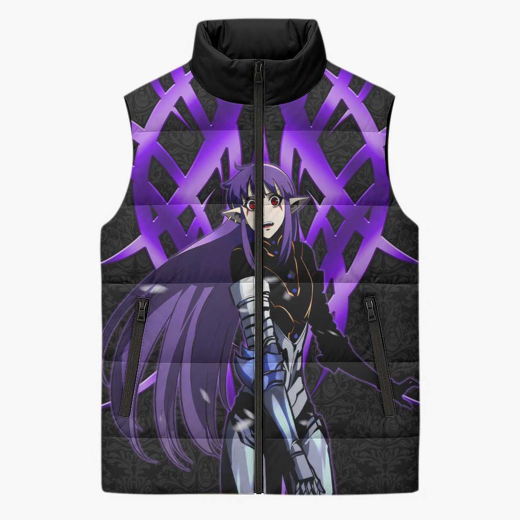 Esil Radiru Solo Leveling Sleeveless Puffer Jacket Cyber Gothic Anime Style