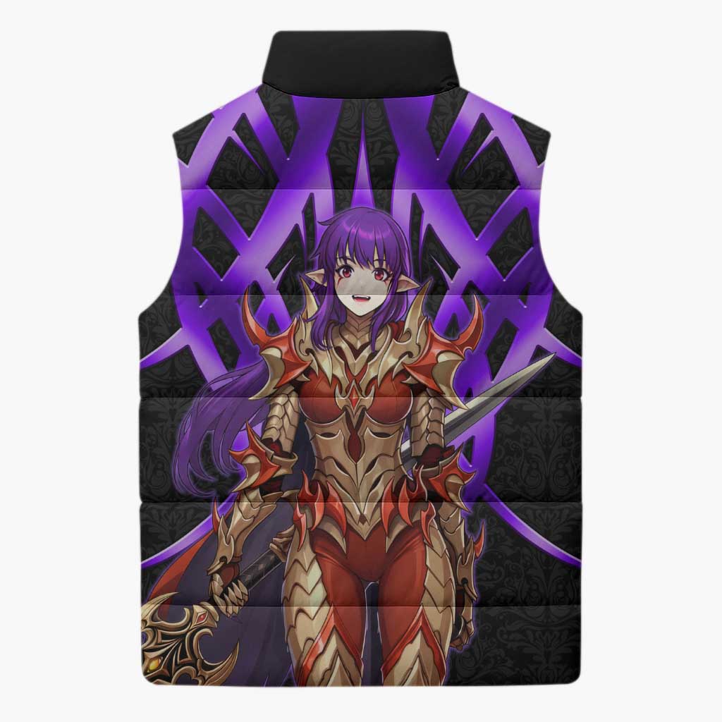 Esil Radiru Solo Leveling Sleeveless Puffer Jacket Cyber Gothic Anime Style